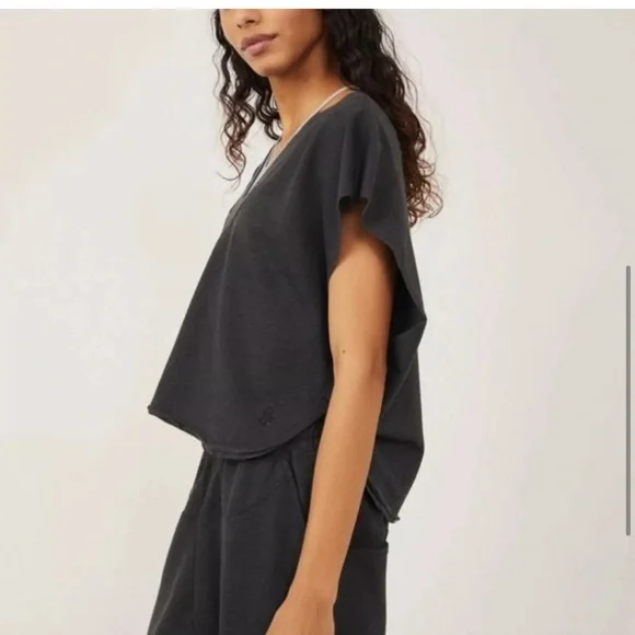 Free People Nothing but Sweats reversible v neck tee - Picture 4 of 6